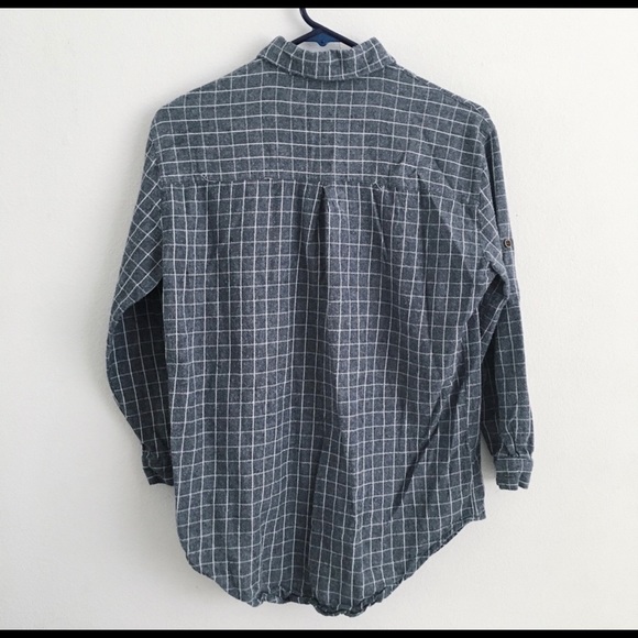 Brandy Melville Plaid Button Down Long Sleeve Top - Picture 5 of 6